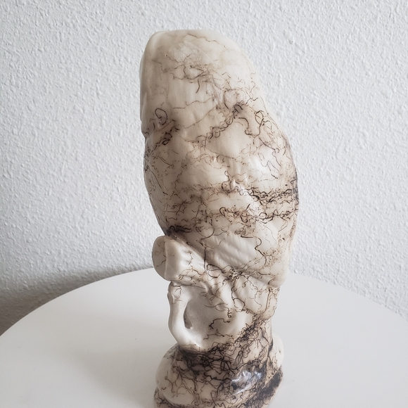 #Native American Pottery Horse Hair Owl Figurine Stature - Picture 3 of 15